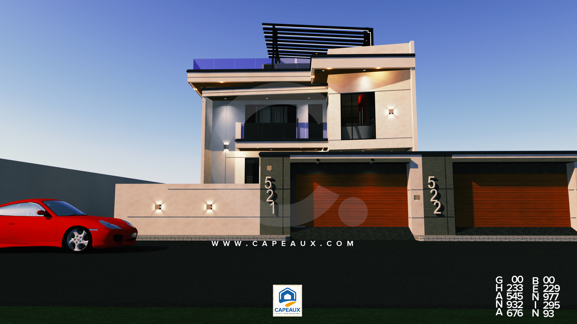 Town, House, Green, Building, Design, Construction, Capeaux, Accra, Ghana